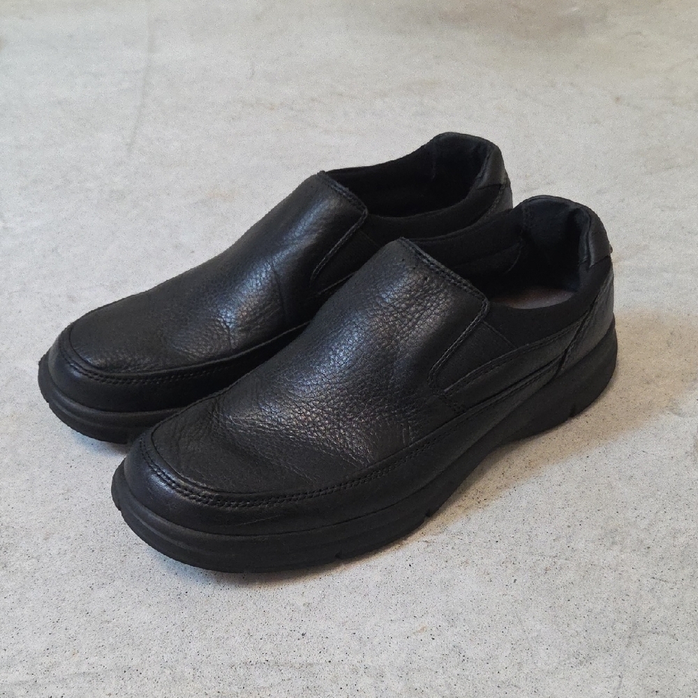 Bostonian Flexlite Men’s Casual Office Black Slip-On Leather Loafers Size 10